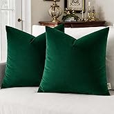 Mango Muse Velvet Pillow Covers 18x18 Set of 2 | Soft Plush Decorative Throw Pillow Cases | Hidden Zipper Home Decor (Emerald Green)