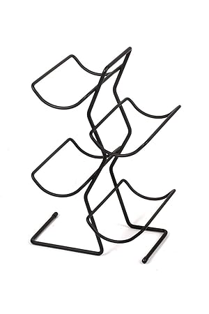 INDIAN DECOR 2701 Wine Tree, 4-Bottle,Wine Rack, Wine Bottle Holder - Black