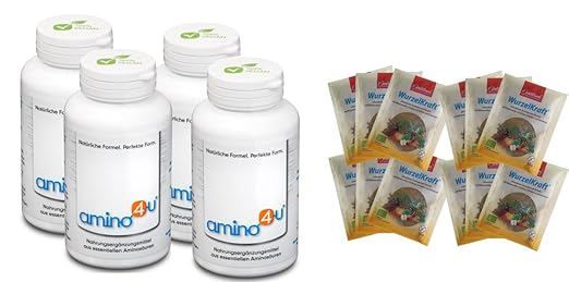 4x Amino4u 120 Presslinge (= 480 Presslinge) + 12 Wurzelkraftproben