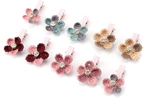 Dog Hair Clips, Dog Hair Clip Small Dog Accessories Girl 10Pcs Flower Small Dogs Hair Bows with Hair Clips Cat Puppy Party Bi