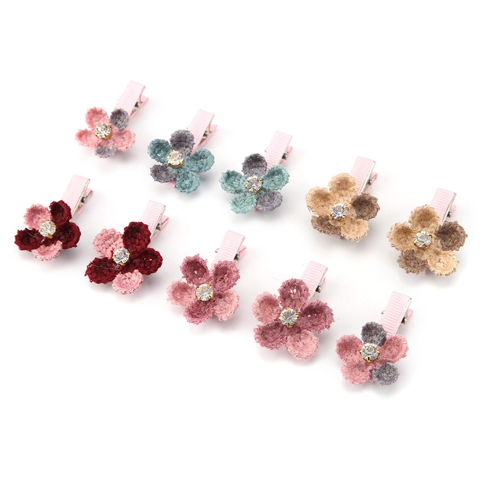 10Pcs Dog Hair Clips, Flower Hairpins Small Pet Headdress for Cats Dogs Puppy Kitty Kitten, Adorable Accessories for Pet Grooming and Styling