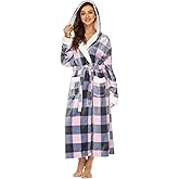 ccko Plush Robes For Women, Fleece Fuzzy Womens Robe,Soft Warm Women's Bathrobe with Hood for Bath Spa Shower House