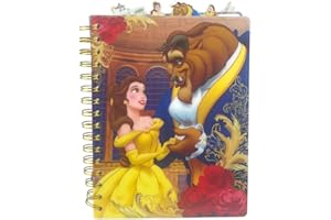 INNOVATIVE DESIGNS Disney Beauty and The Beast Journal Notebook, Spiral Bound, 144 Lined Pages, 8 x 7 inches