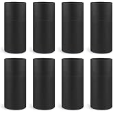 BOSMIOW 8Pcs 50ml Black Kraft Paperboard Tubes with Lids,Empty Round Cardboard Jars,Essential Oil Packaging Bottle,Kraft Paper Containers for Pencils,Tea,Coffee Cosmetic,DIY Crafts,Gift Packaging