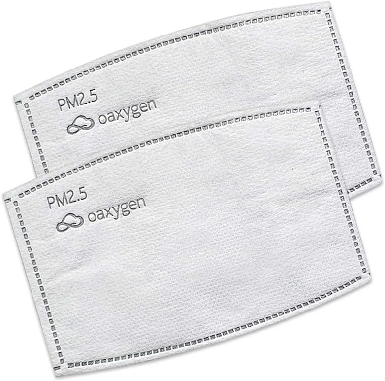OAXYGEN Activated Carbon Replacement Filters for face Mask (Adult) (Full Size) / Inside: 2PCS Filters. Tear and use Separately.