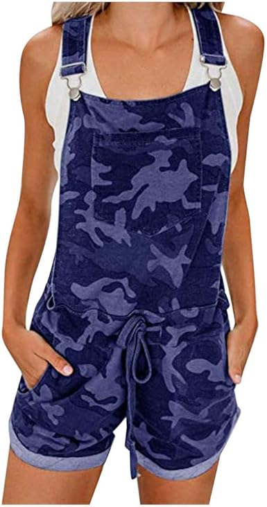 womens camo overall shorts