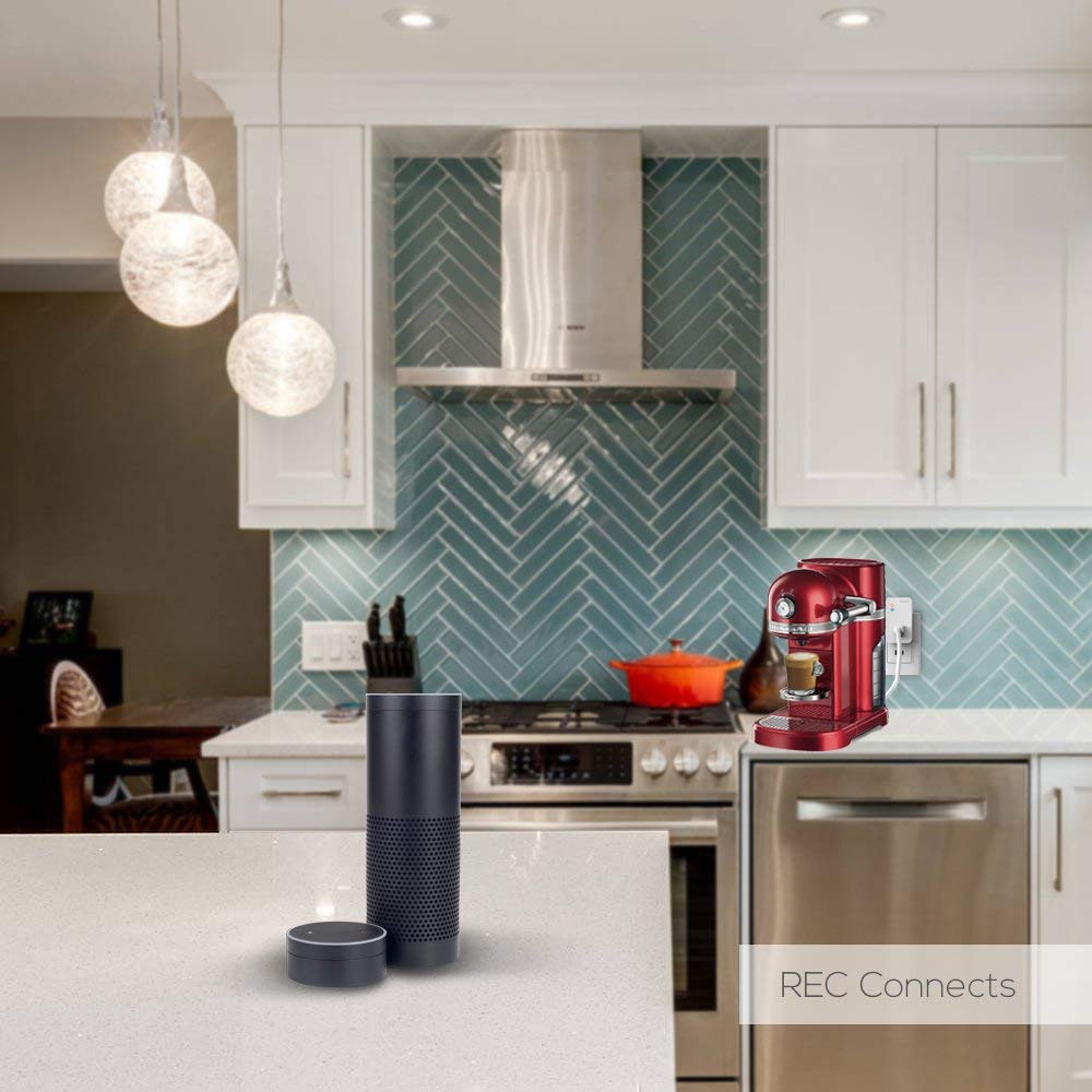 Ankuoo REC Lite White Wi-Fi Smart Plug with Push Notifications, Amazon Certified Compatible with Alexa, New Firmware with AP Mode, Guarantees Connection To Your Router, 2 Pack