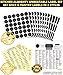 16 Glass Spice Jars Complete Set: 667 Chalkboard & Clear Printed Spice & Pantry Labels - Premier 8 fl Oz Empty Square Bottles w/ Pour/Sift & Coarse Shakers & Airtight Caps - Silicone Funnel Included