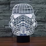 SUAVER Star Wars Stormtrooper 3D 7-Color Gradual Changing LED Touch Switch Visualization Illusion Atmosphere Light Desklamp Nightlight