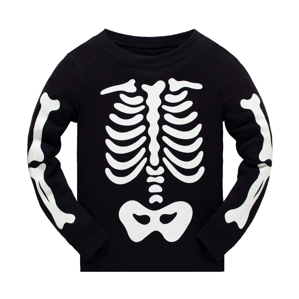 Little Boys Pajamas for Boys Pyjamas Kids Halloween Skeleton Nightwear Sleepwear Long Sleeve Pjs Set Size 2-3 Years 3T