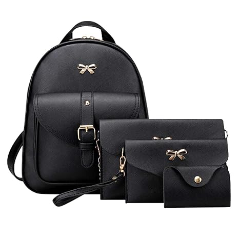 Buy Mymei Stylish Women Leather Backpack Shoulder Bag Wallet Card