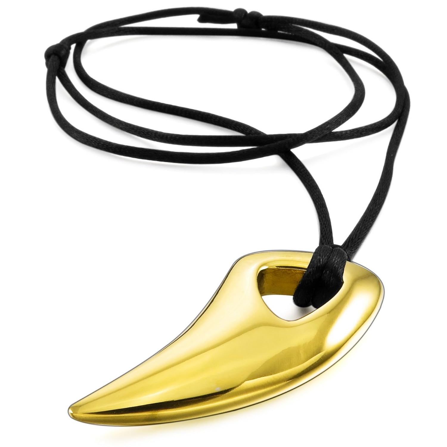 MunkiMix Acero Inoxidable Colgante Collar Ajustable Lobo Diente Lanza Tribal Hombre Cable