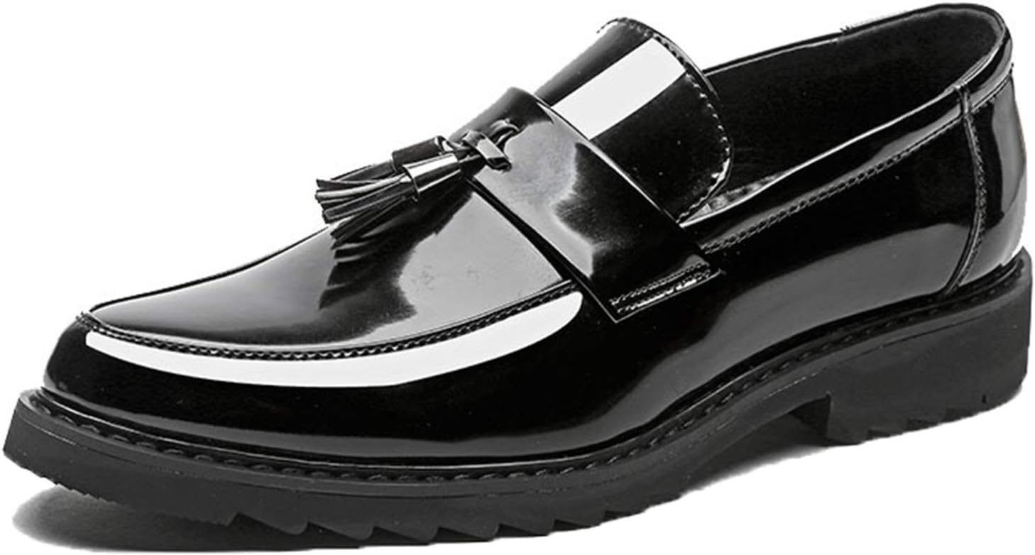 Generic1 Los hombres Mocasines de estilo británico de charol de cuero
