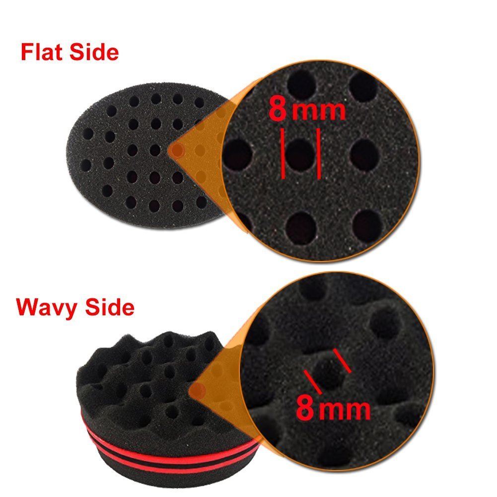 RioRand Magic Barber Sponge Hair Twist Brush for Afros,Men,Women,Wave Tornado Coils Dreadlocks Hair Styling Small Holes(2pcs)