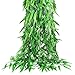 CEWOR 70pcs 420ft Artificial Willow Leaves Fake Hanging Vines Wicker Vine Silk Greenery Willow Garland for Home Wedding Garden Balcony Courtyard Decor
