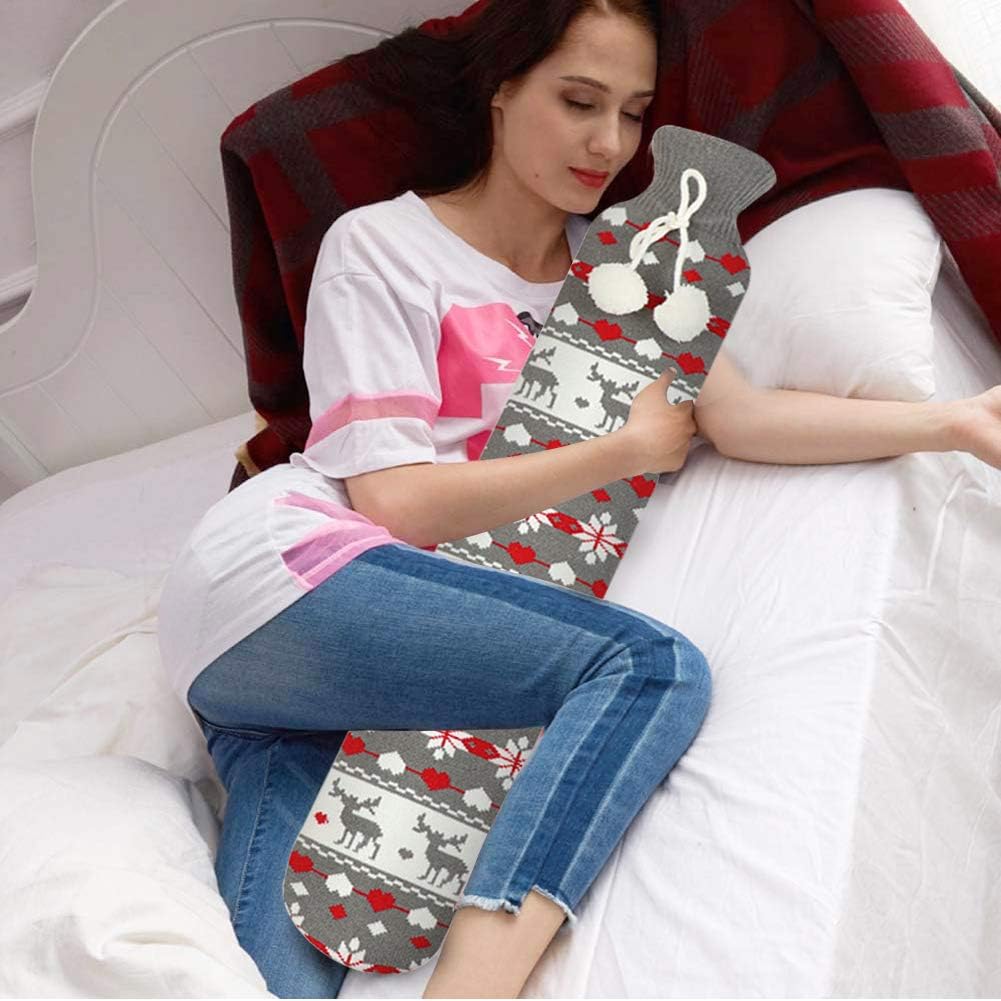Hot Water Bottle, Rubber Hot Water Bottle Belt with 2 Pack Warm Soft Waist Plush Cover - Image 5