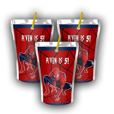 12 Personalized Spiderman Birthday Party Juice Pouch Label | Spiderman party | Spiderman Birthday Supplies | Spiderman Birthday Caprisun Label | Capri