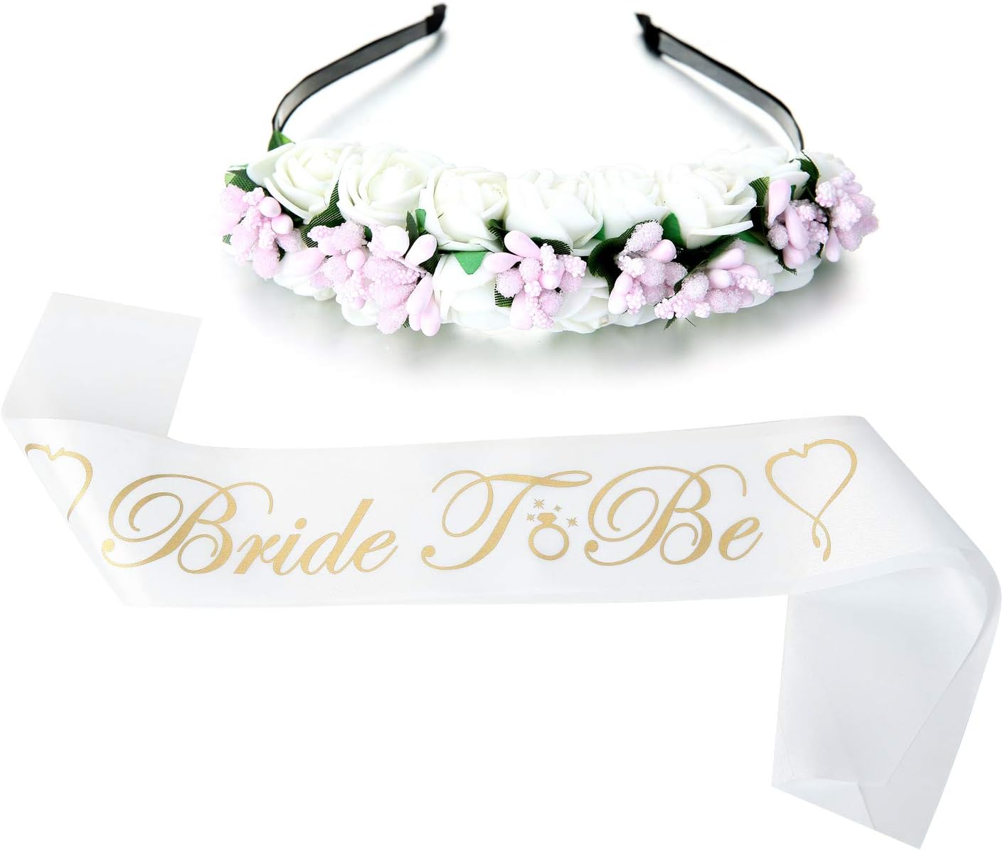 Brautschärpe Mit Perlen & Strass - 164cm Weiße Satin Schärpe Für Junggesellinnenabschied