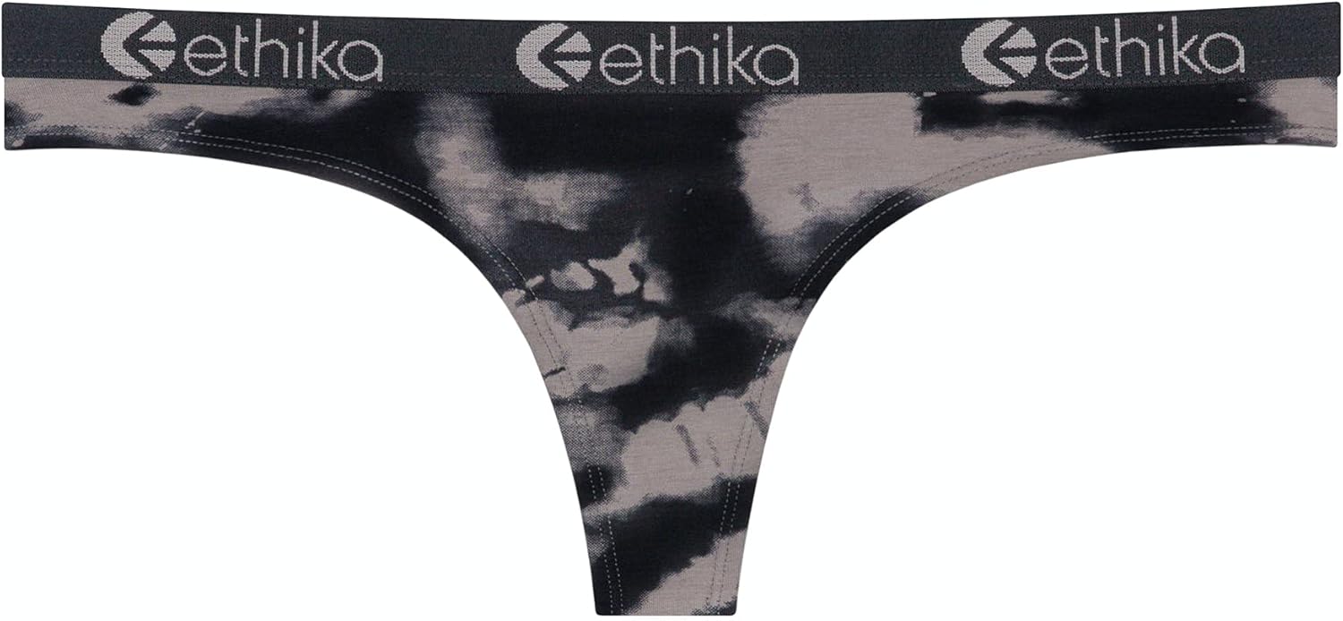 Amazon.com: Ethika Womens - The Thong- Smoke Dye (X-Small) Black: Clothing