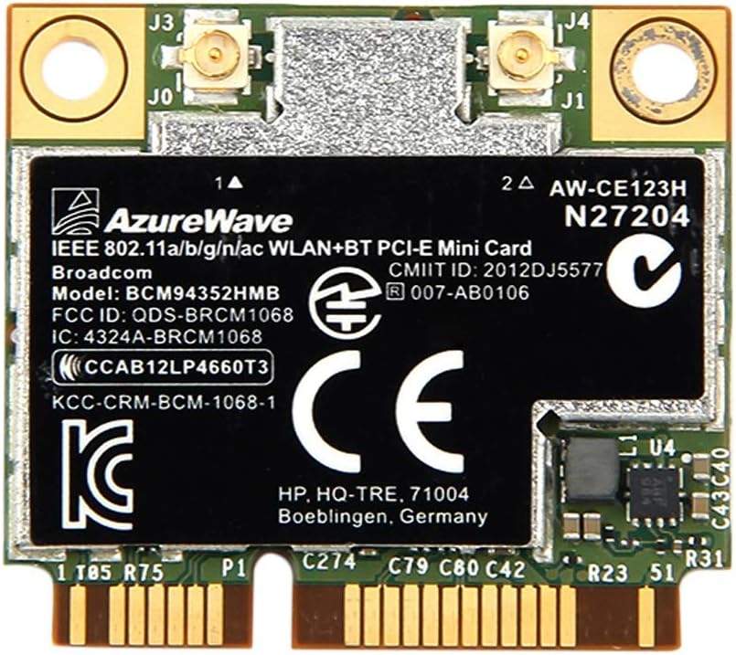 TOOGOO Dual Band Bcm94352Hmb Bcm94352 802.11/Ac 867Mbps Wifi 4.0 Pci-E Card Aw-Ce123H Wi-Fi