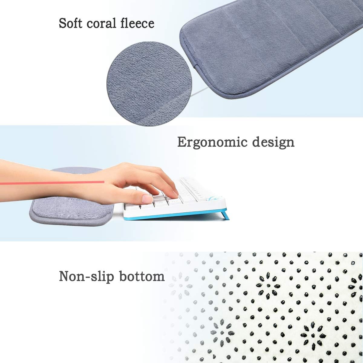 2Pcs Computer Wrist Elbow Pad, CREATIEES Upgraded Keyboard Wrist Rest Arm Pad Elbow Support for