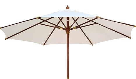 Großer Sonnenschirm „Sunshine“ ø 300cm ( 3,0 Meter ) | ? Weißer Strand-Schirm mit hohem UV-Schutz 50+ ? Windauslass ermöglich