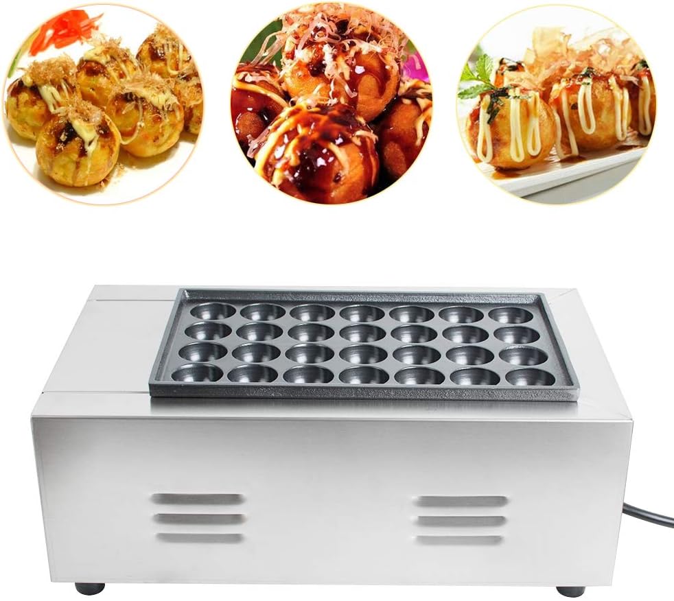 Funwill Electric Takoyaki Maker Pan, 110V 28Pcs Commercial