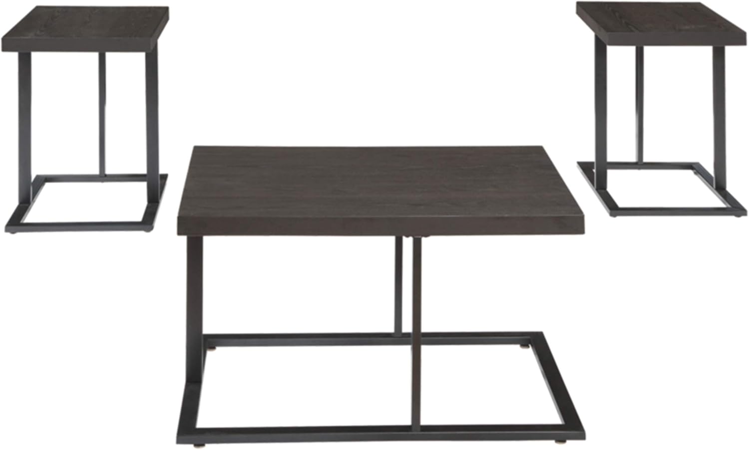 Signature Design by Ashley - Airdon Contemporary 3-Piece Table Set - Includes Coffee Table & 2 End Tables, Bronze Finish: Furniture & Decor