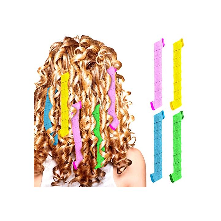 42 Pieces Spiral Curlers Wave Curls Kit, No Heat Hair Curlers Styling