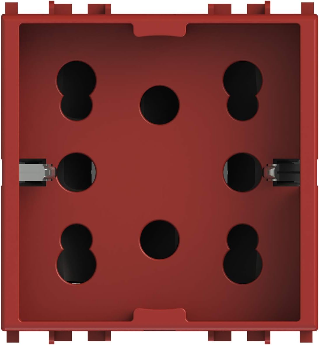 4Box MULTISTANDARD 1 Schuko Socket or 2 bipasso Compatible With Eikon, 250 V, red, 4B.V20R.H21, 250 voltsV