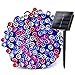 Flacchi Solar String Lights Patriotic String Lights, Red White Blue String Lights Corresponding with Star-Spangled Banner, Holiday Lights for Xmas, Party Decor