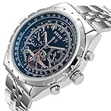 OOFAY® Men's Hollow Engraving Black Dial Blue Glass Automatic Self-wind Mechanical Watch
