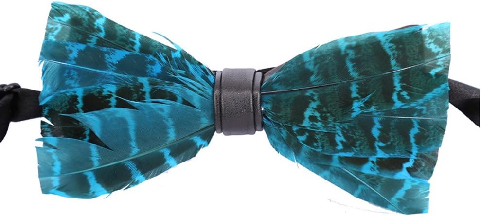 Bow tie for Men Boy Natural Feathers Wedding bowtie Leather Fashion Nicktie