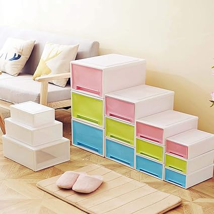 Homieco Stackable Box Chest Plastic Drawer Unit Organizer Wardrobe