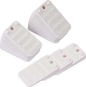 KEILEOHO 42 PCS Plastic Shims, White Furniture Levelers Durable Home Improvement DIY Levelers Perfect for Restaurant Tables, Toilet Shims Stackable Wedges for Door, Bed, Sofa, Sheds and More