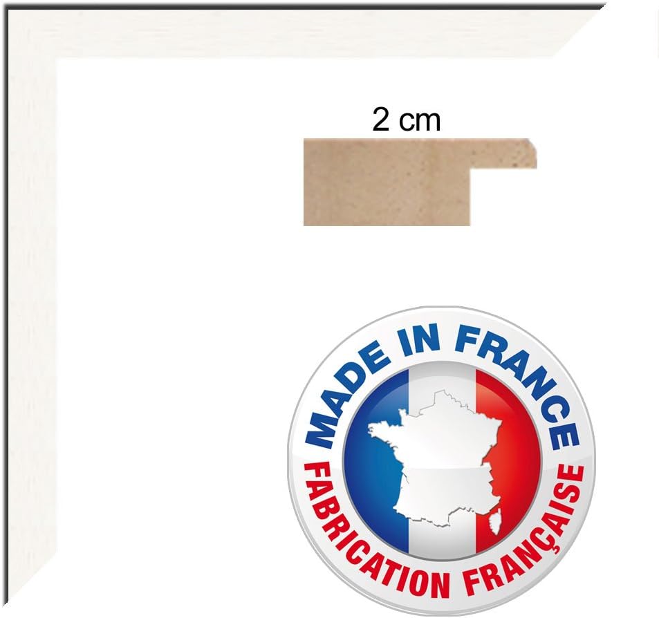 RK Photo Frames Custom picture frame 23x32 cm or 32 x 23 cm (about 10"x13" inch) frame White, 2 cm wide, Wood picture frame