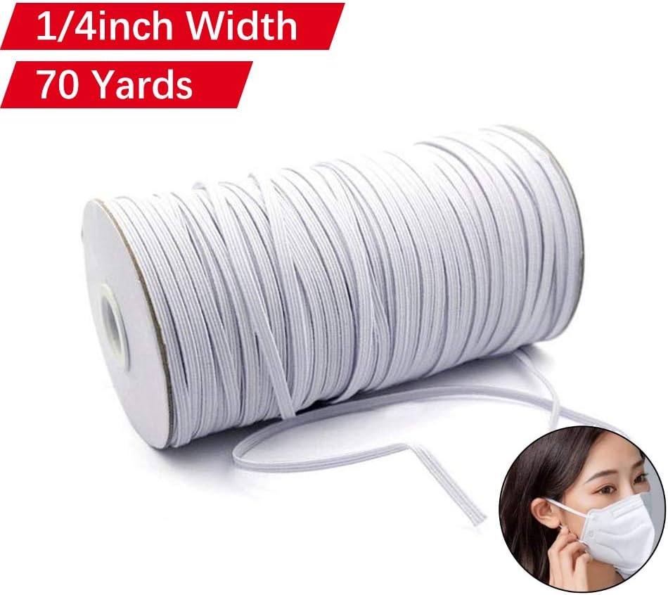 100 Pcs 1/4 Inch Black Elastic Bands（Adjustable Buckle, High Stretch）Elastic Cord for Sewing Handmade Making Crafts DIY