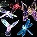 Homemory Set of 3 Solar Garden Lights Outdoor Decorative, Solar-Powered Hummingbird Lights, Dragonfly Lights, and Butterfly Lights, Color Changing, Rechargeable and Wireless Solar Garden Stakes