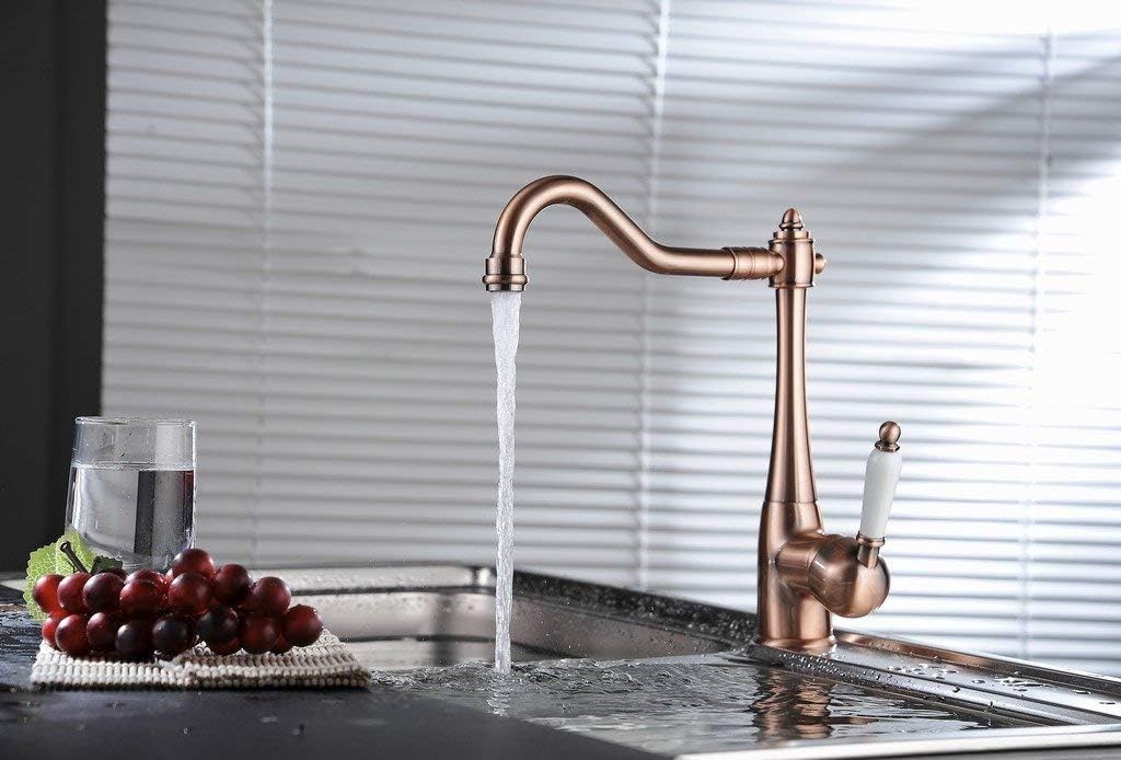 Greenspring Kitchen Sink Faucet Copper Traditional Period Single Ceramic Lever One Hole Mixer Tap Wet Bar Sink Faucet - - 