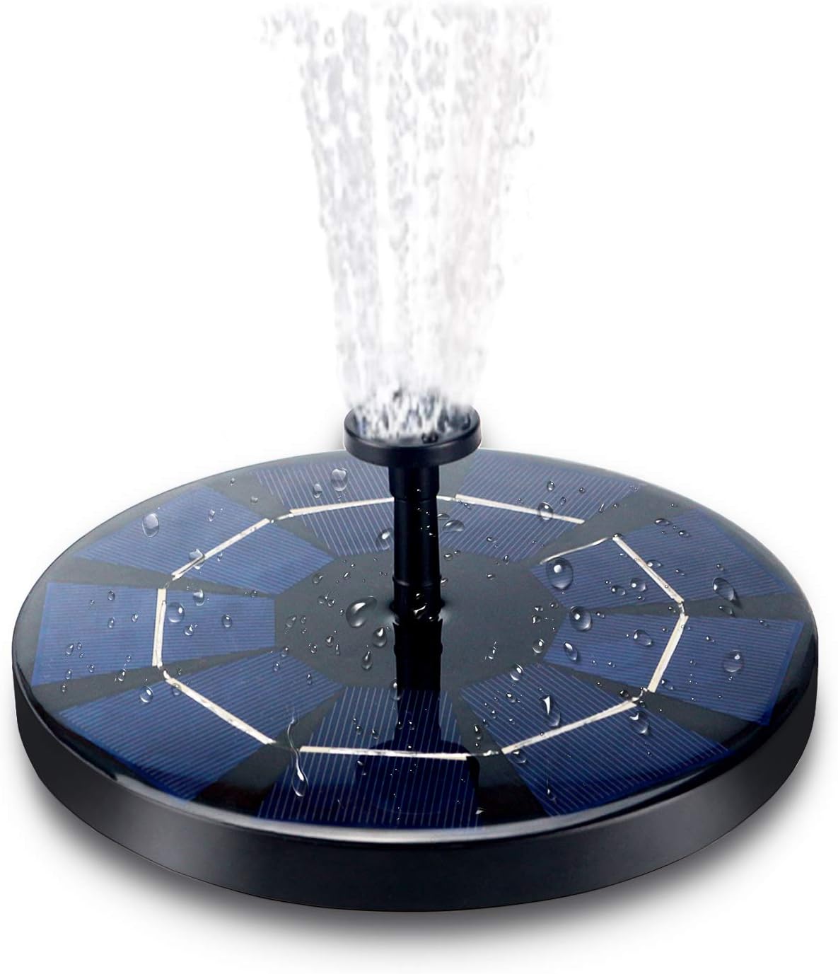 Solar Fountain Pump for Bird bath, 3.0W Solar Fountain Pump with 1200 mAh Battery Backup, Free Standing Floating Solar Powered Water Fountain Pump for Bird Bath Garden Pond Swimming Pool Outdoor Décor