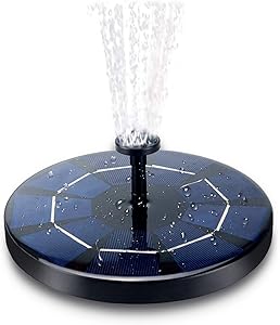 Solar Fountain Pump for Bird bath, 3.0W Solar Fountain Pump with 1200 mAh Battery Backup, Free Standing Floating Solar Powered Water Fountain Pump for Bird Bath Garden Pond Swimming Pool Outdoor Décor