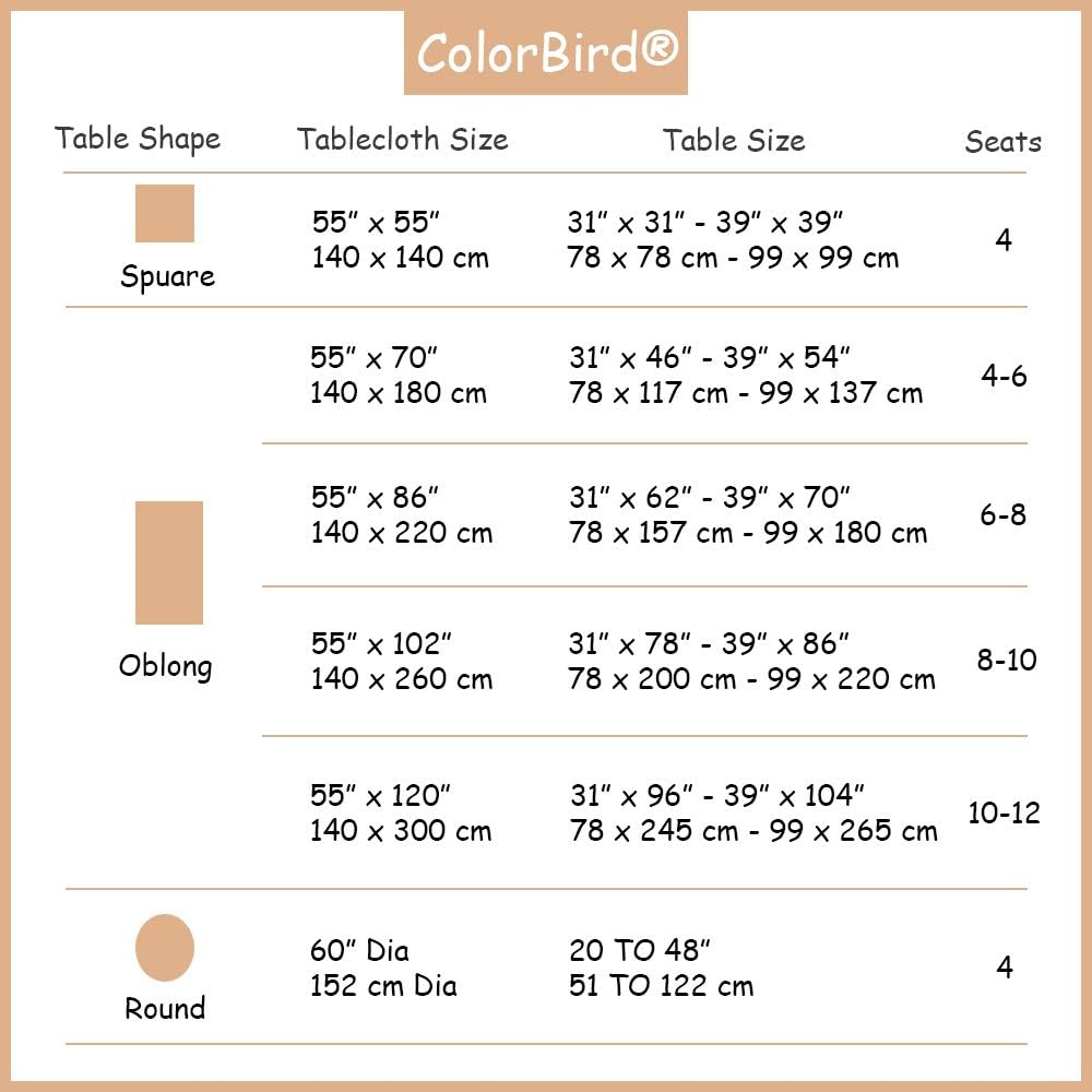 ColorBird Stitching Tassel Tablecloth Heavy Weight Cotton Linen Fabric Dust-Proof Table Cover for Kitchen Dinning Tabletop Decoration (Rectangle/Oblong, 55 x 70 Inch, Linen): Kitchen & Dining