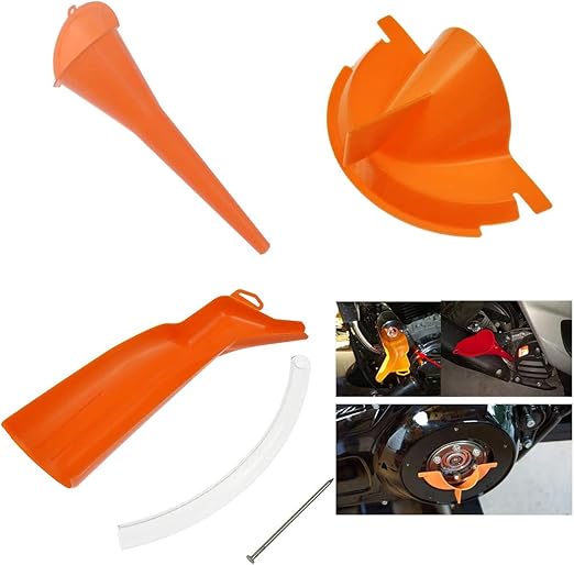YHMTIVTU 9" Crankcase Fill Funnel Primary Case Oil Fill DripFree Oil