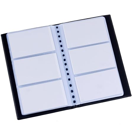 Zacro Visitenkartenmappe für 240 Karten Ideal für Büro und Praxis Visitenkartenbuch Kundenkarten Kreditkarten Schwarz