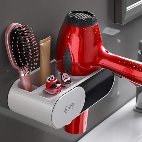 Amazon Co Jp ドライヤーホルダー ウォールかけ 壁掛け 小物収納 多機能 ラック 大容量 穴開け不要 ホーム キッチン