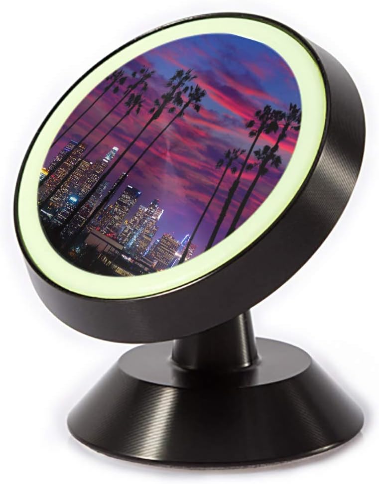 Tinmun Magnetic Phone Car Mount, Downtown La Night Los Angeles Universal Car Phone Holder for Dashboard