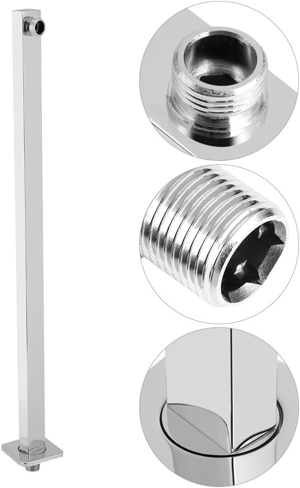 60cm Stainless Steel Construction Wall Mounted Shower Extension Arm Bathroom Attachment BigaMart