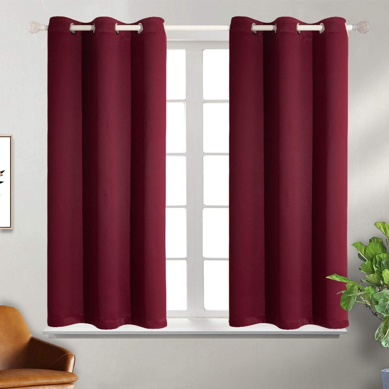 Best dark burgundy curtains for living room
