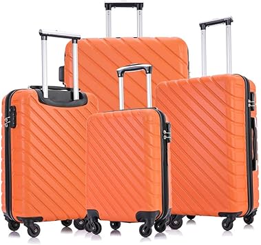 orange hard shell suitcase