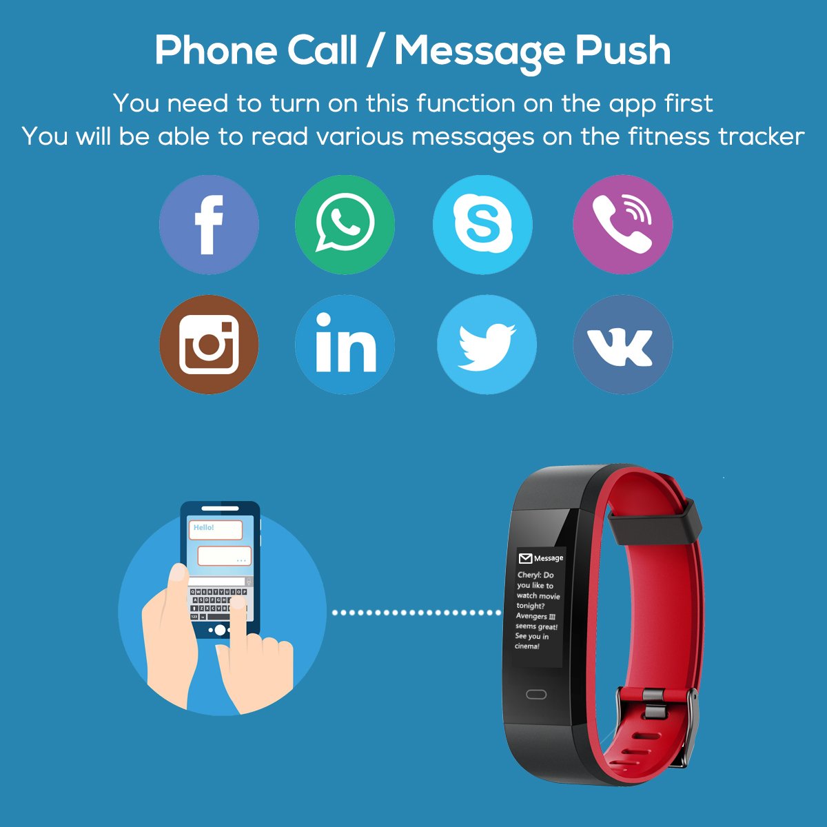 CHEREEKI Montre Connectée, Fitness Tracker Smartwatch Bracelet Connecté Podometre Tracker d\'activité Etanche IP68 pour Femme Homme